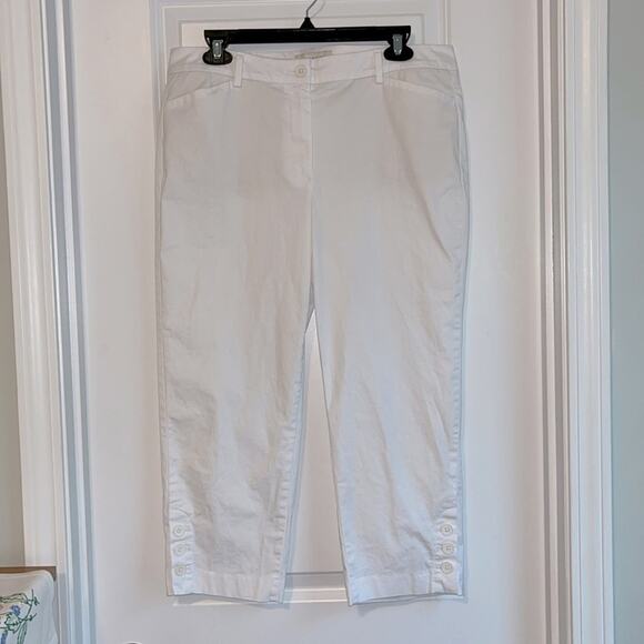 Talbots White Chino Crop Pants - Picture 1 of 9